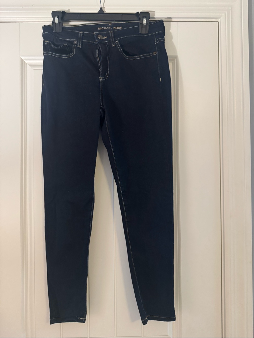 Michael Kors Dark Navy Skinny Jeans with Contrast Stitching